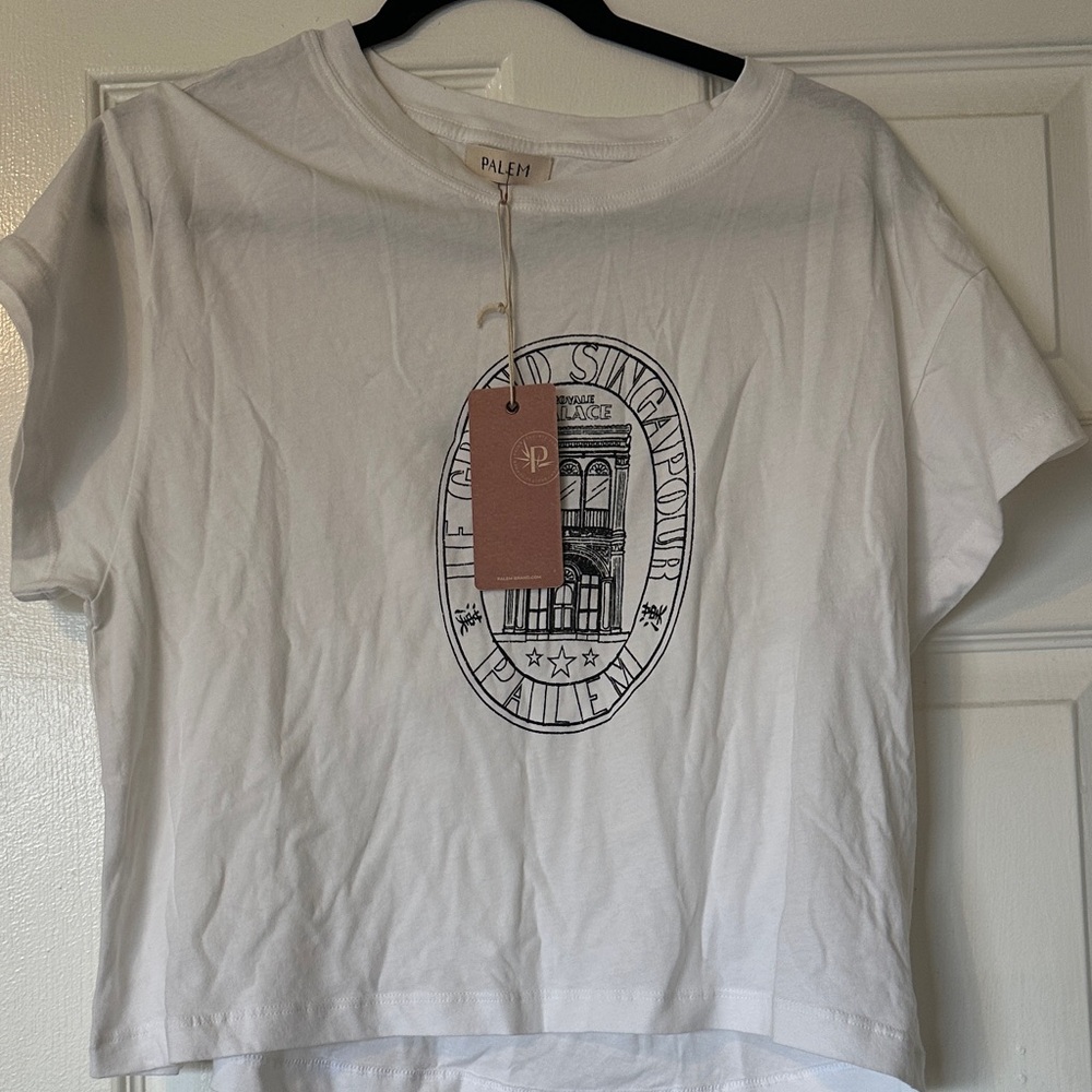 White Graphic Crop Top